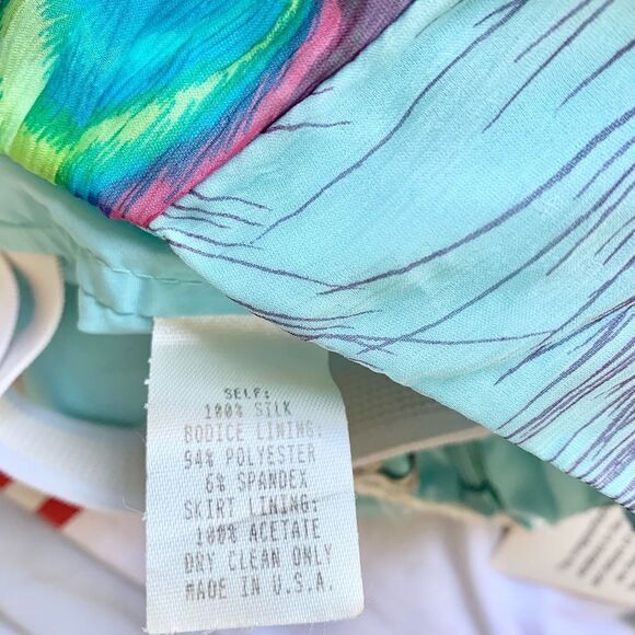 NWT Nanette Lepore Peacock Shirred Strapless Dress Size 2 - Picture 8 of 8